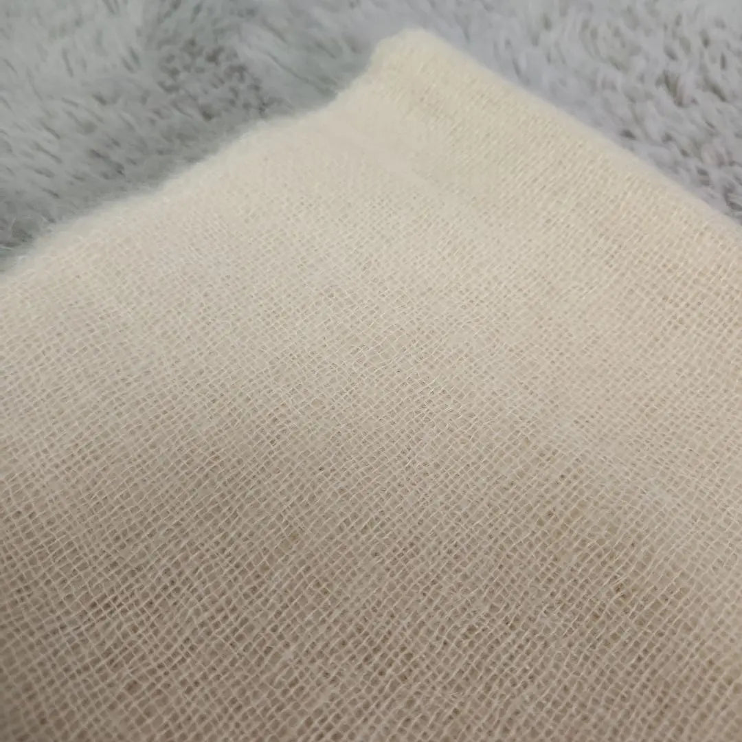 [Handmade] Cream color fringed muffler