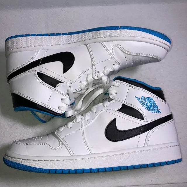 Air Jordan 1 MID White Light Blue Black 26.5cm