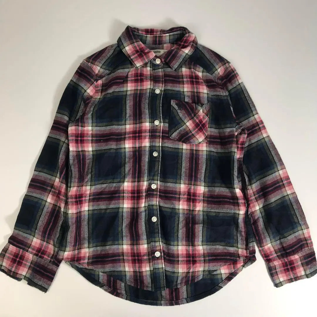 Children's clothing 130cm Abercrombie shirt Check pattern flannel shirt F1A048