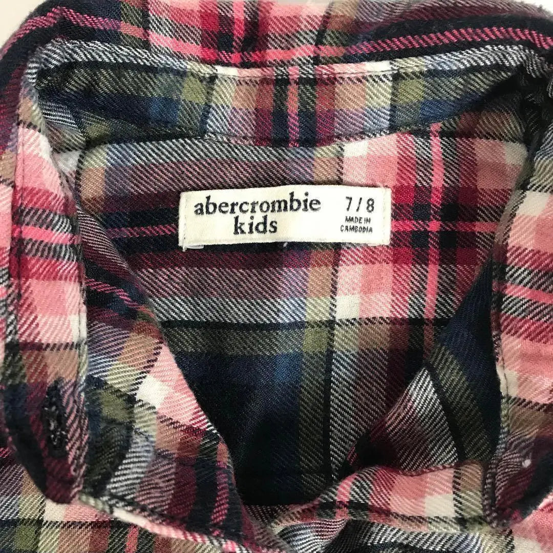 Children's clothing 130cm Abercrombie shirt Check pattern flannel shirt F1A048