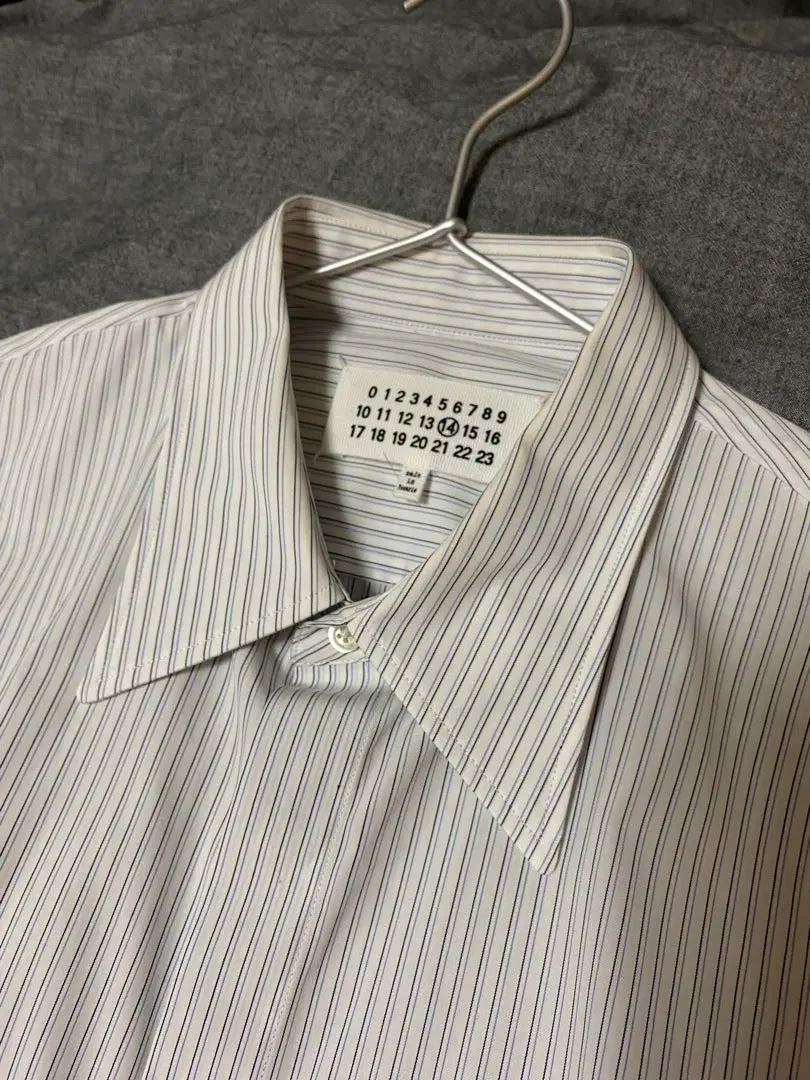 41 20aw Margiela Striped Hi-Wing Shirt 2702