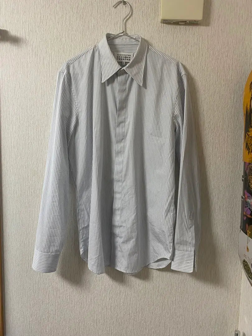 41 20aw Margiela Striped Hi-Wing Shirt 2702