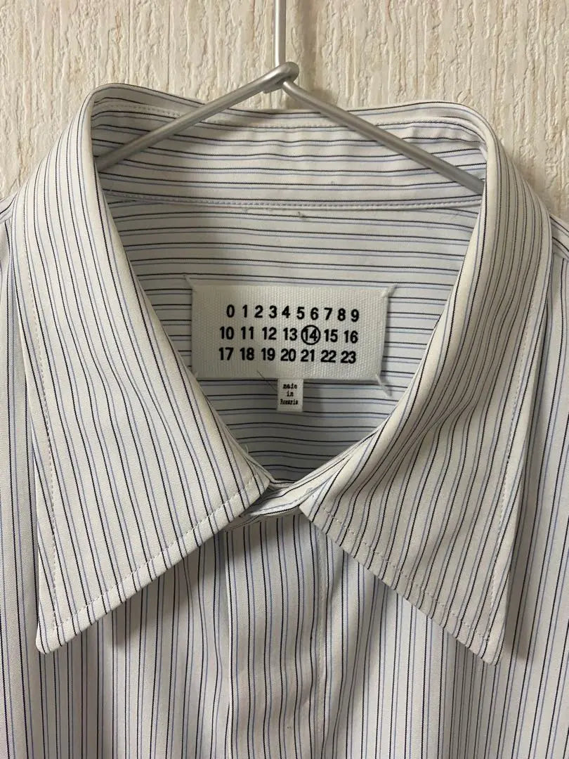 41 20aw Margiela Striped Hi-Wing Shirt 2702