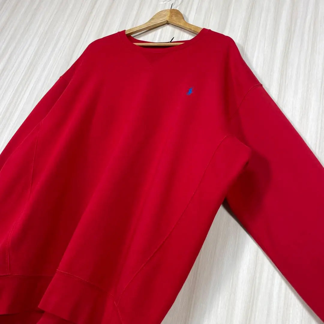 Sudadera con forro polar y poni bordado de Polo Ralph, talla grande, rara, 3XB, color rojo