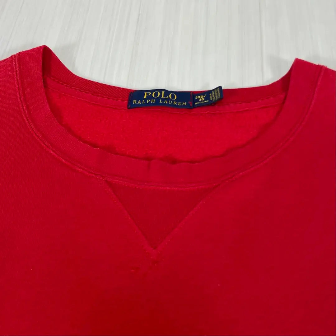 Sudadera con forro polar y poni bordado de Polo Ralph, talla grande, rara, 3XB, color rojo