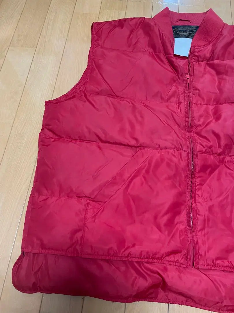 70s-80s eddie bauer black tag vermilion red nylon down vest | 70s〜80s eddie bauer 黒タグ　朱赤 ナイロン ダウンベスト