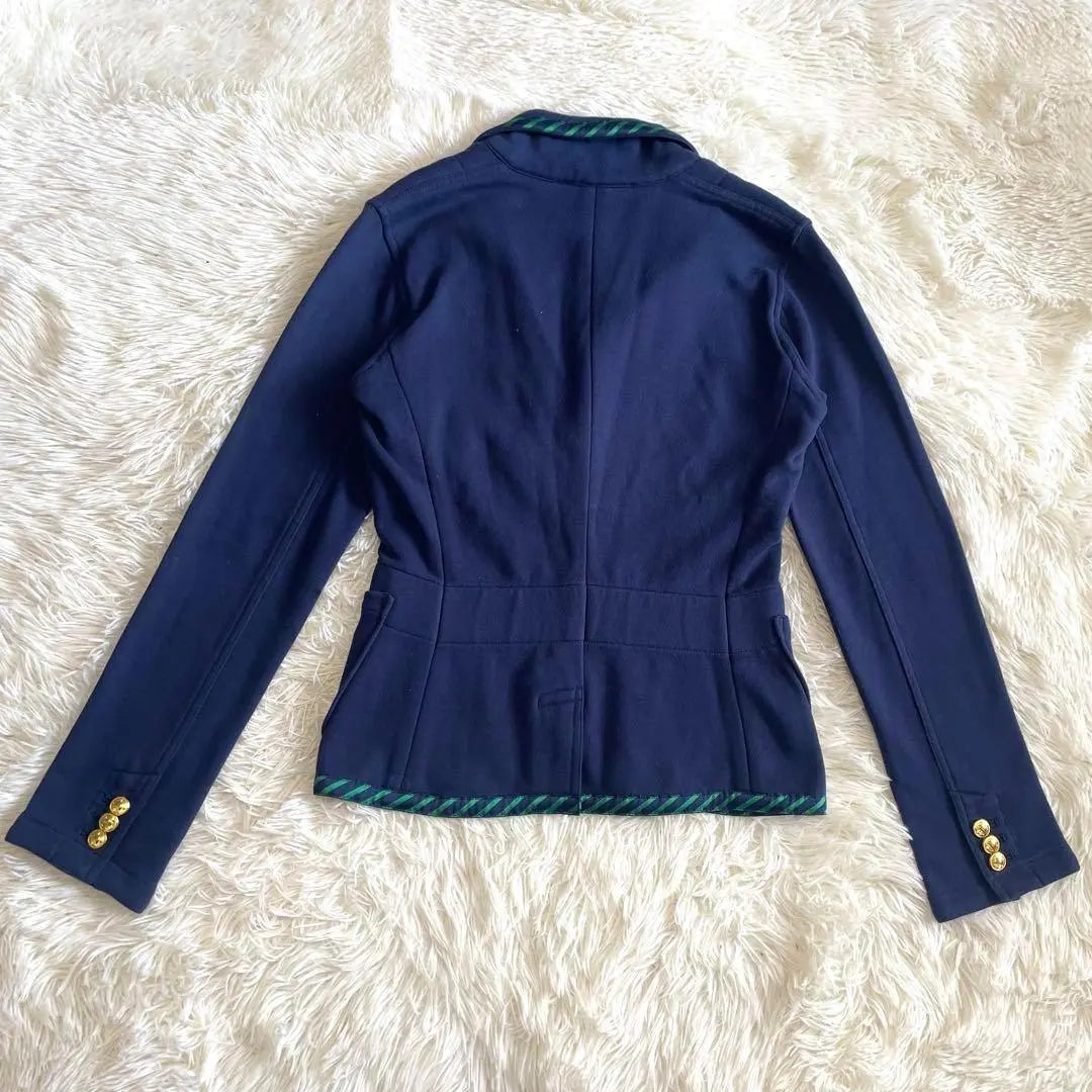 [Ralph Lauren] Navy Blue Tailored Jacket Emblem Gold Button M