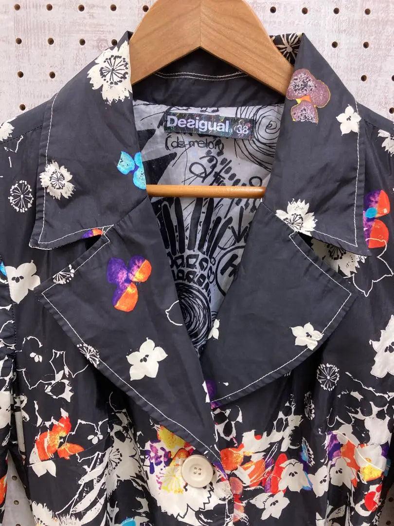 Chaqueta larga con estampado floral de Desigual Luxury Old Clothing Art