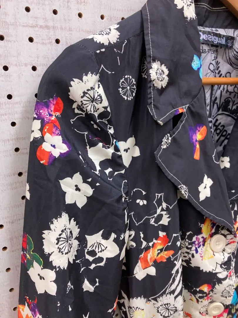 Chaqueta larga con estampado floral de Desigual Luxury Old Clothing Art