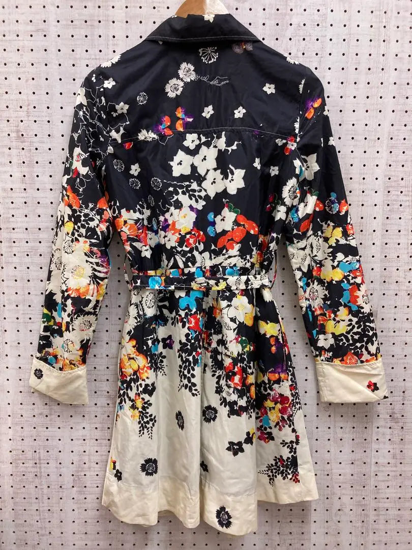 Desigual Luxury Old Clothing Art Floral Pattern Long Jacket Coat