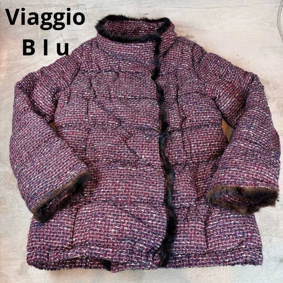 ★ Viaggioblu ★ Biaggiobe ★ M ★ Tweed Down Jacket ★ Mink ★ | ★ViaggioBlu★ビアッジョブルー★M★ツィードダウンジャケット★ミンク★