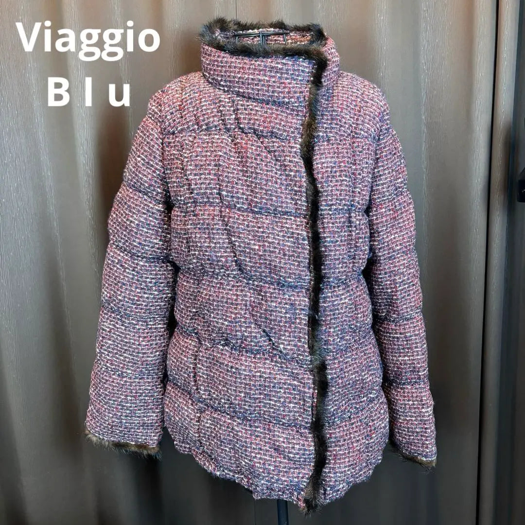 ★ Viaggioblu ★ Biaggiobe ★ M ★ Tweed Down Jacket ★ Mink ★ | ★ViaggioBlu★ビアッジョブルー★M★ツィードダウンジャケット★ミンク★