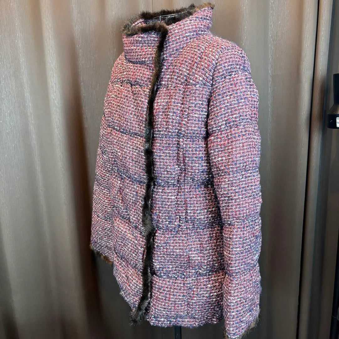 ★ Viaggioblu ★ Biaggiobe ★ M ★ Tweed Down Jacket ★ Mink ★ | ★ViaggioBlu★ビアッジョブルー★M★ツィードダウンジャケット★ミンク★