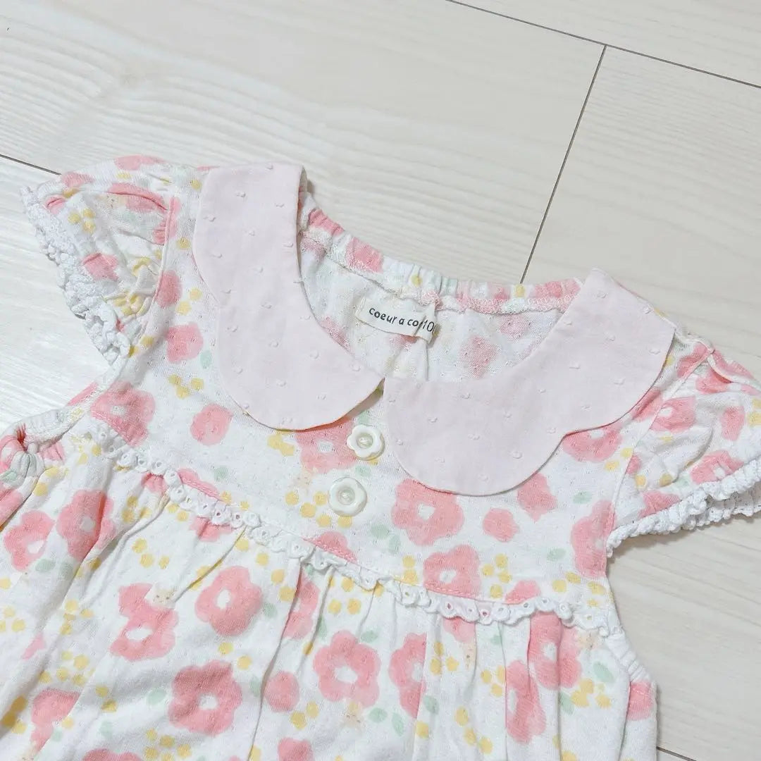 ♡coeur a coeur 100cm♡ Short sleeve top, floral pattern, pink