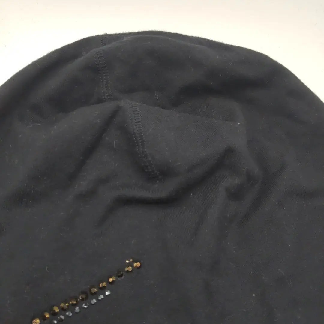 ◆8366 Gorro de punto negro rugido inferior negro