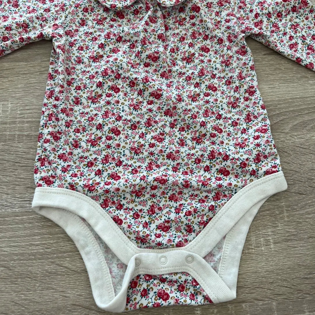 [Buen estado] Pelele floral babyGAP, rosa, rojo, con cuello, 100 % algodón, 70