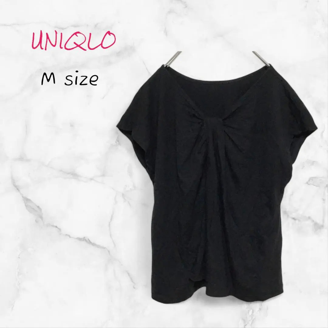 UNIQLO French Sleeve Black Cut and Sew Size M Cache Coeur