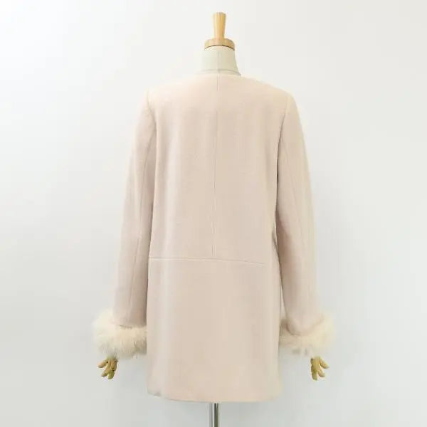 B4885 ■Resse Passe with Fox Fur Wool No Collar Coat 36