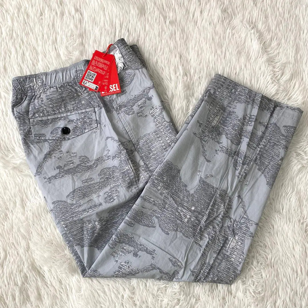 [Nueva etiqueta incluida] DIESEL P-FERGY-E Pantalón con estampado integral 46 gris