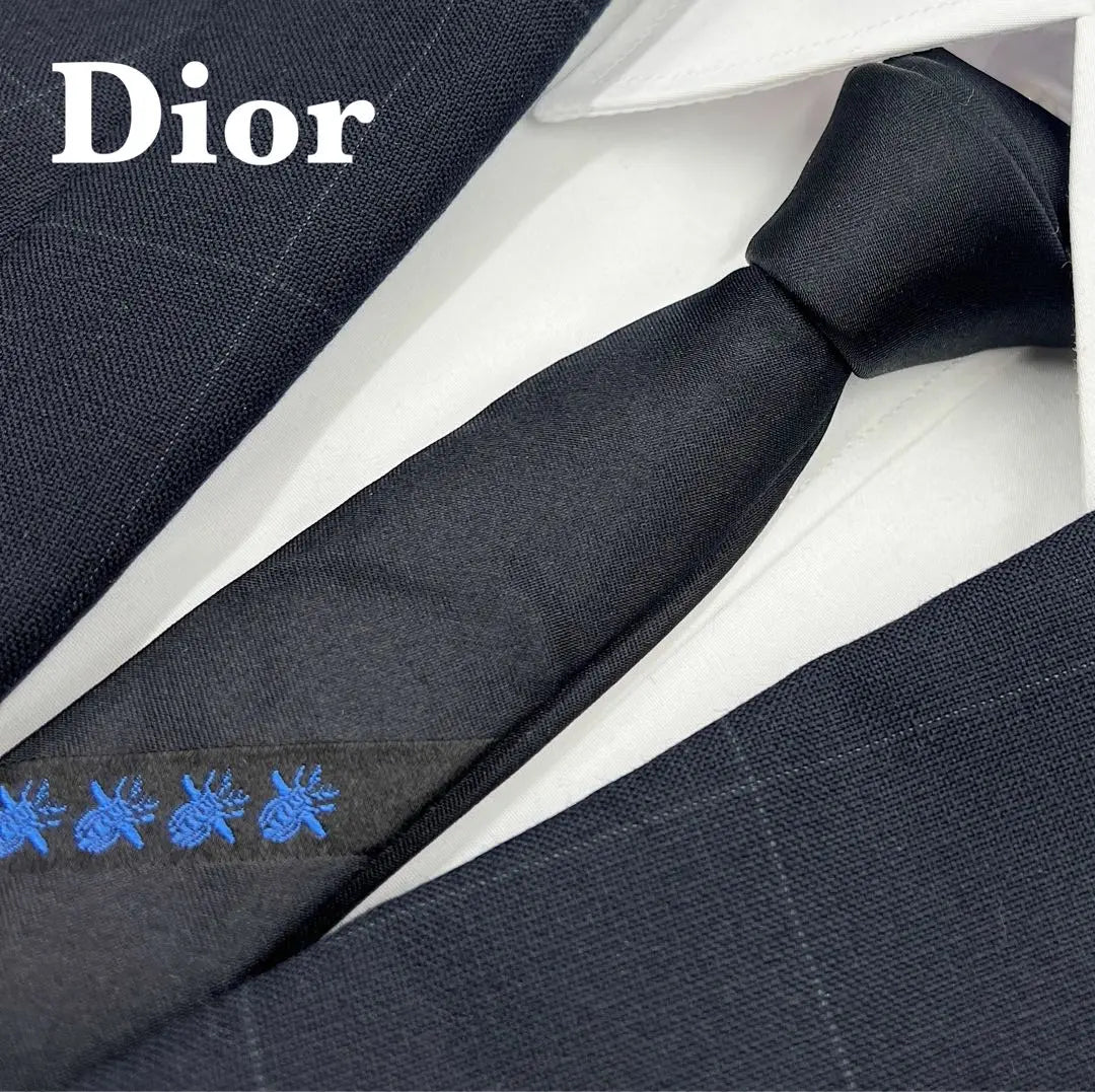 Dior tie solid tie black high brand luxury silk