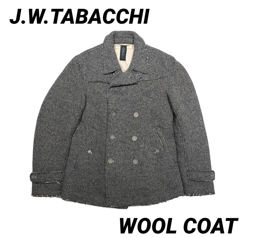 J.W.TABACCHI Wool Peacoat Size 50 Gray