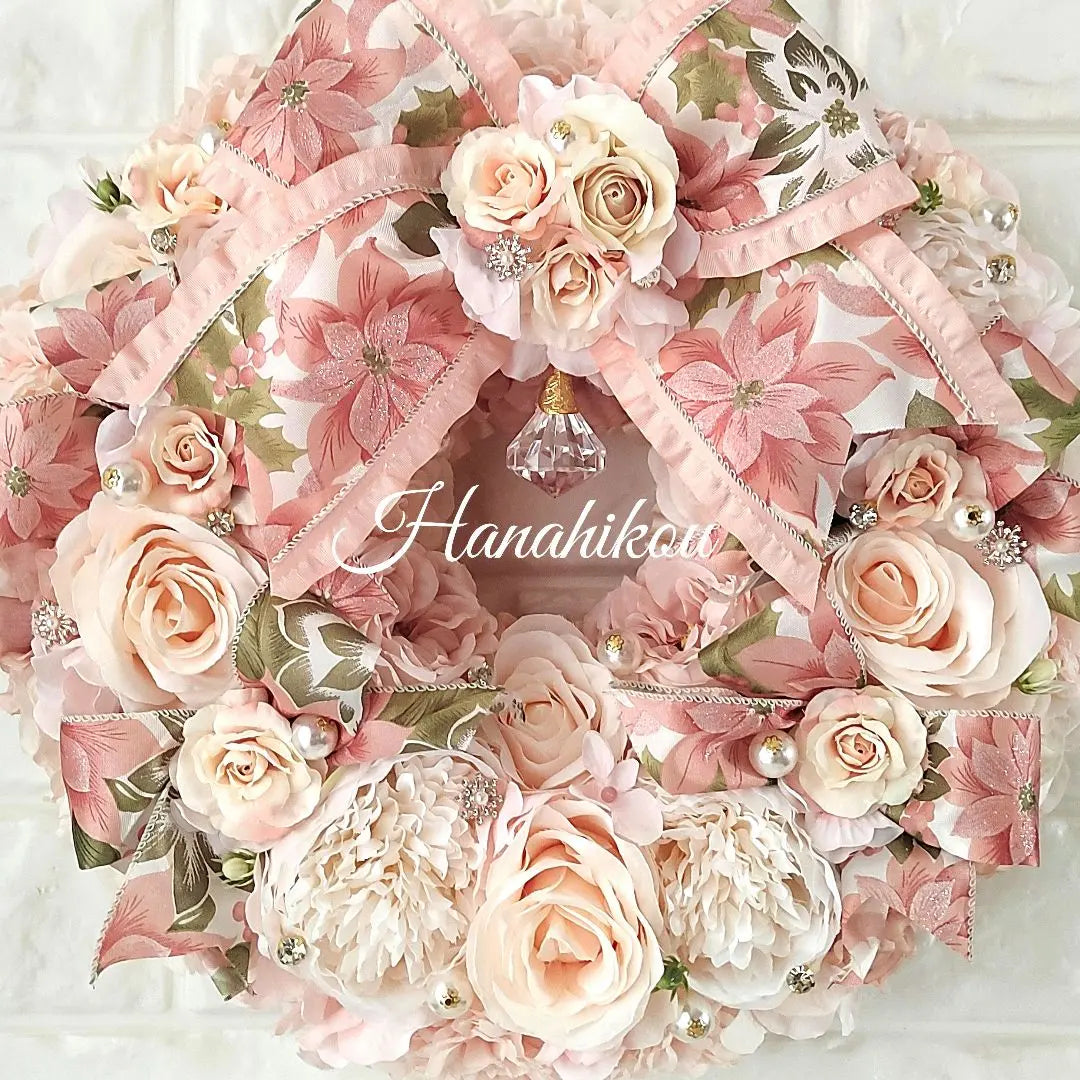 A gorgeous, luxurious extra large wreath of roses, dahlias and peony ♪❀Volume type❀