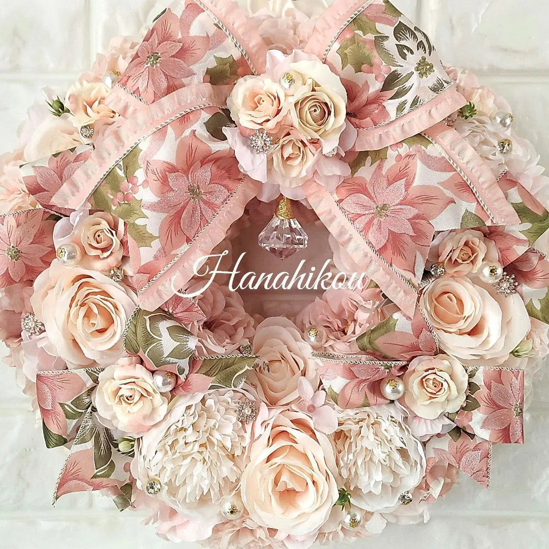 A gorgeous, luxurious extra large wreath of roses, dahlias and peony ♪❀Volume type❀