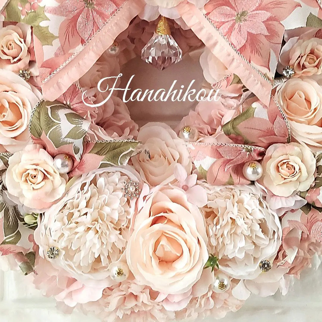 A gorgeous, luxurious extra large wreath of roses, dahlias and peony ♪❀Volume type❀