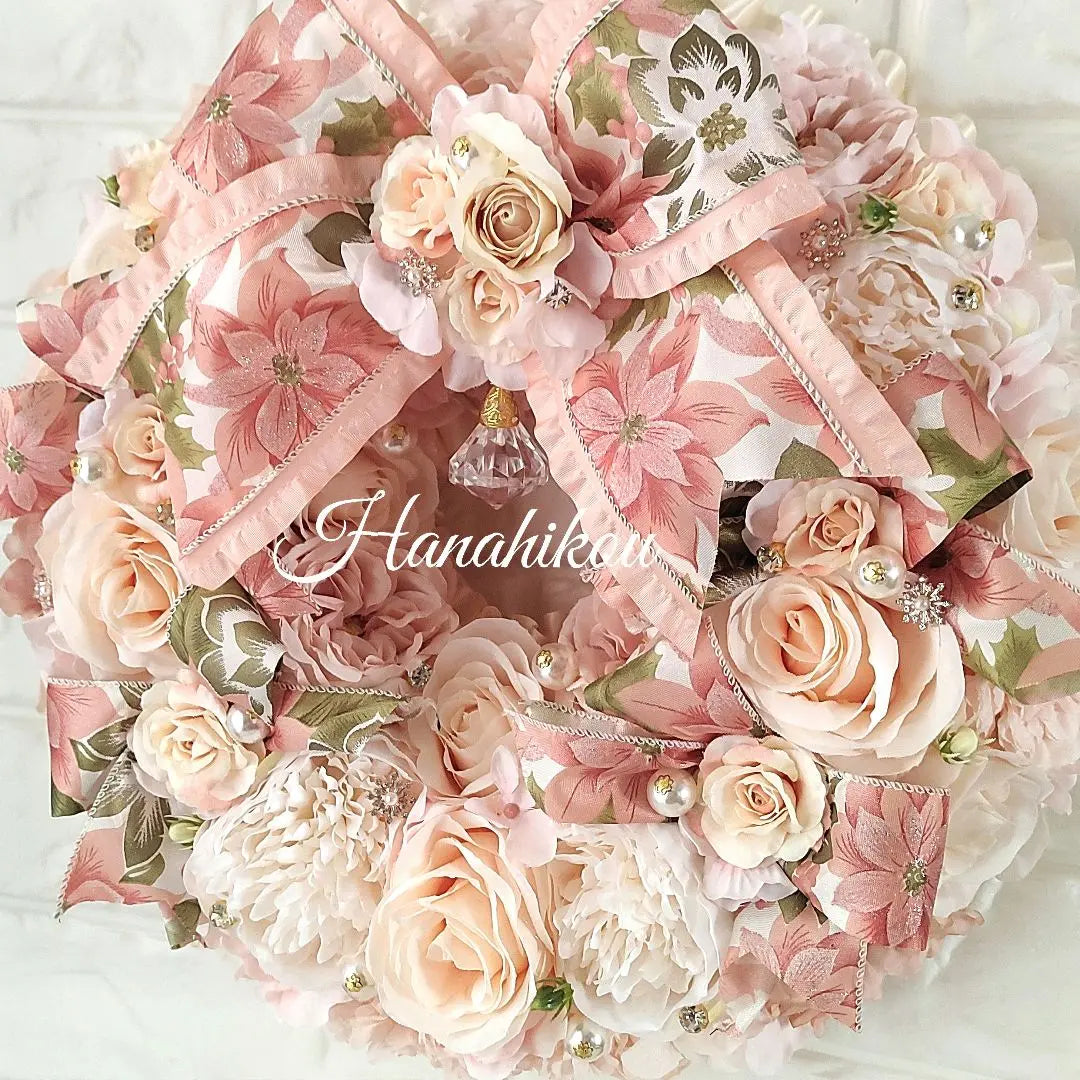 A gorgeous, luxurious extra large wreath of roses, dahlias and peony ♪❀Volume type❀