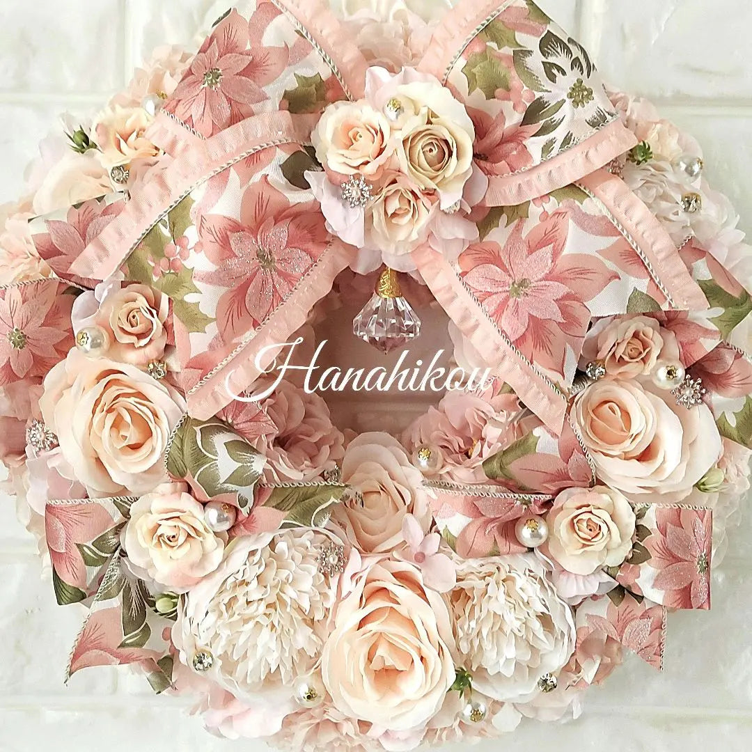 A gorgeous, luxurious extra large wreath of roses, dahlias and peony ♪❀Volume type❀