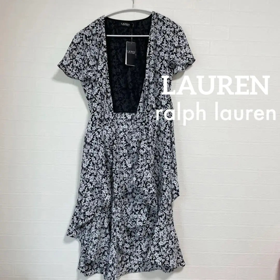 ✨Oferta✨Nuevo vestido tipo cárdigan largo con volantes y estampado floral de Ralph Lauren