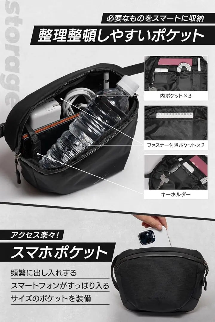 Body bag, shoulder bag, waist bag, 3-way switching, waterproof