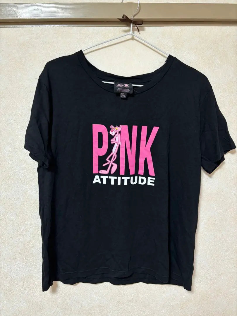 Camiseta Pantera Rosa Negro Rosa Stradivarius | ピンクパンサー Tシャツ 黒 ピンク ストラディバリウス