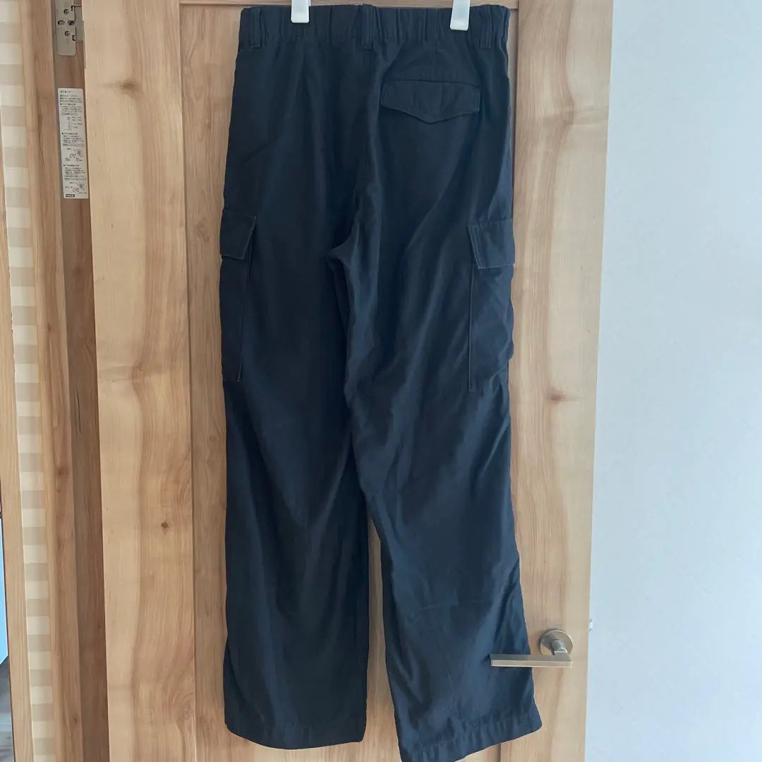 Wide straight cargo pants M long length 77cm dark grey