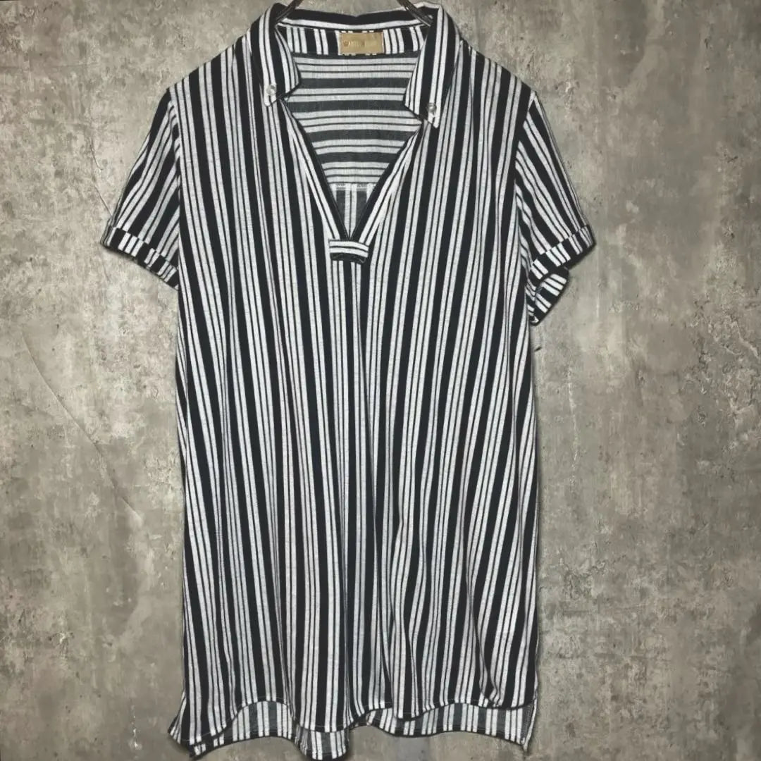 ✨ Good quality/defective ✨ Whiteberry [L] Cut and sew ♡ Stripe casual