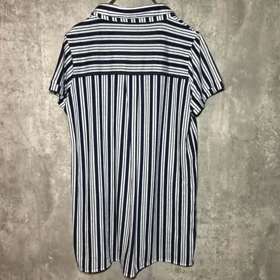 ✨ Good quality/defective ✨ Whiteberry [L] Cut and sew ♡ Stripe casual