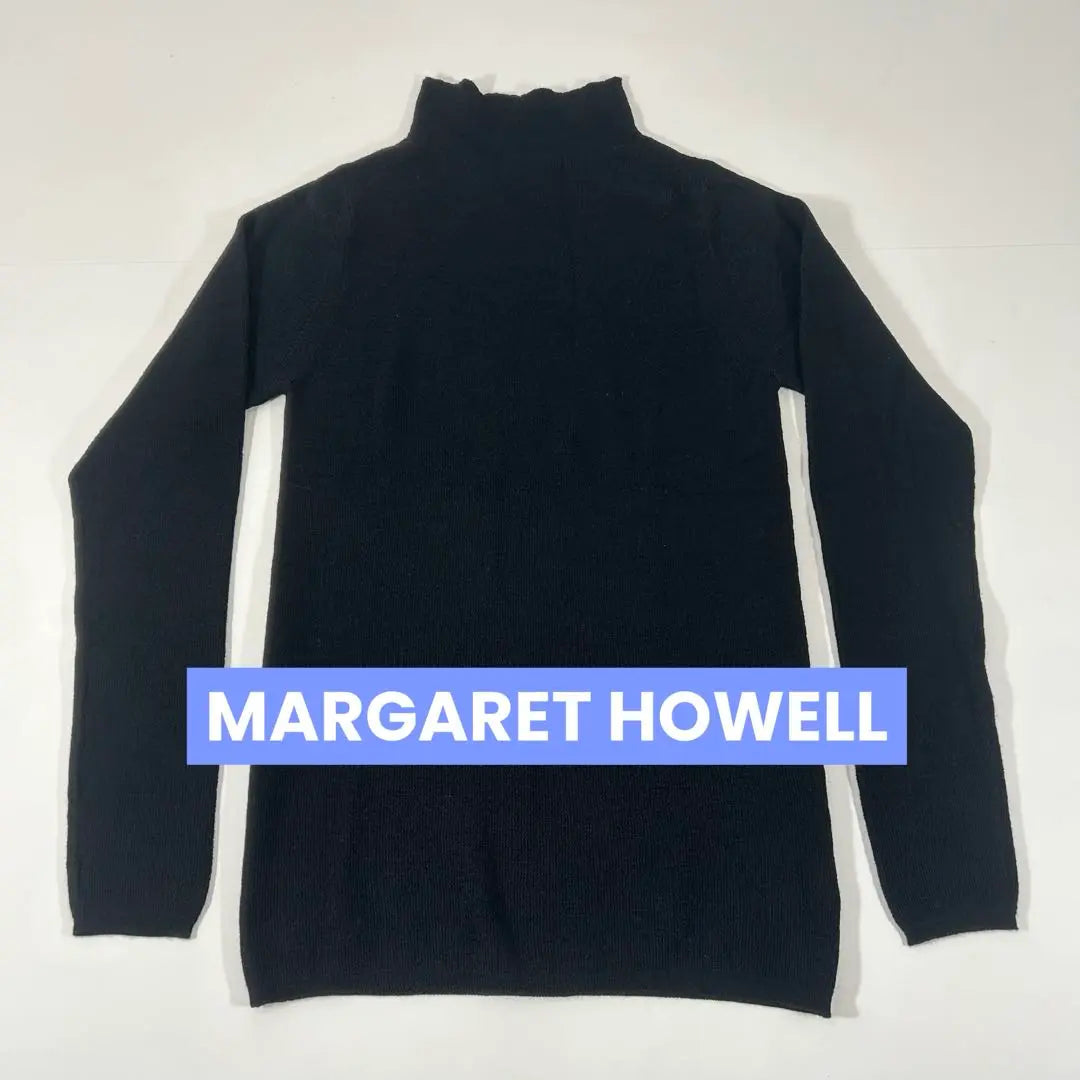 Margaret Howell Wool Turtleneck Knit Sweater Black