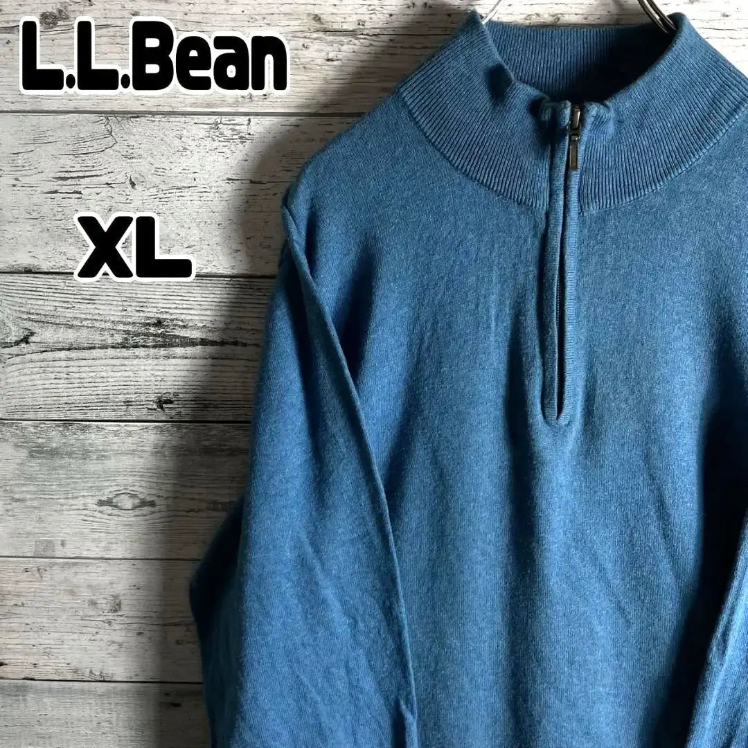 LL Bean Cotton Half Zip Knit Pullover y2k Men's XL