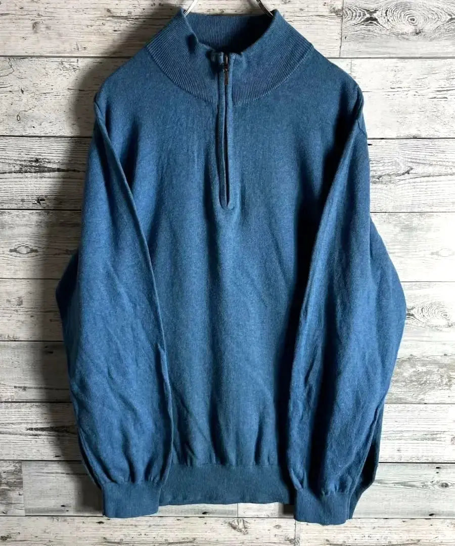 LL Bean Cotton Half Zip Knit Pullover y2k Men's XL