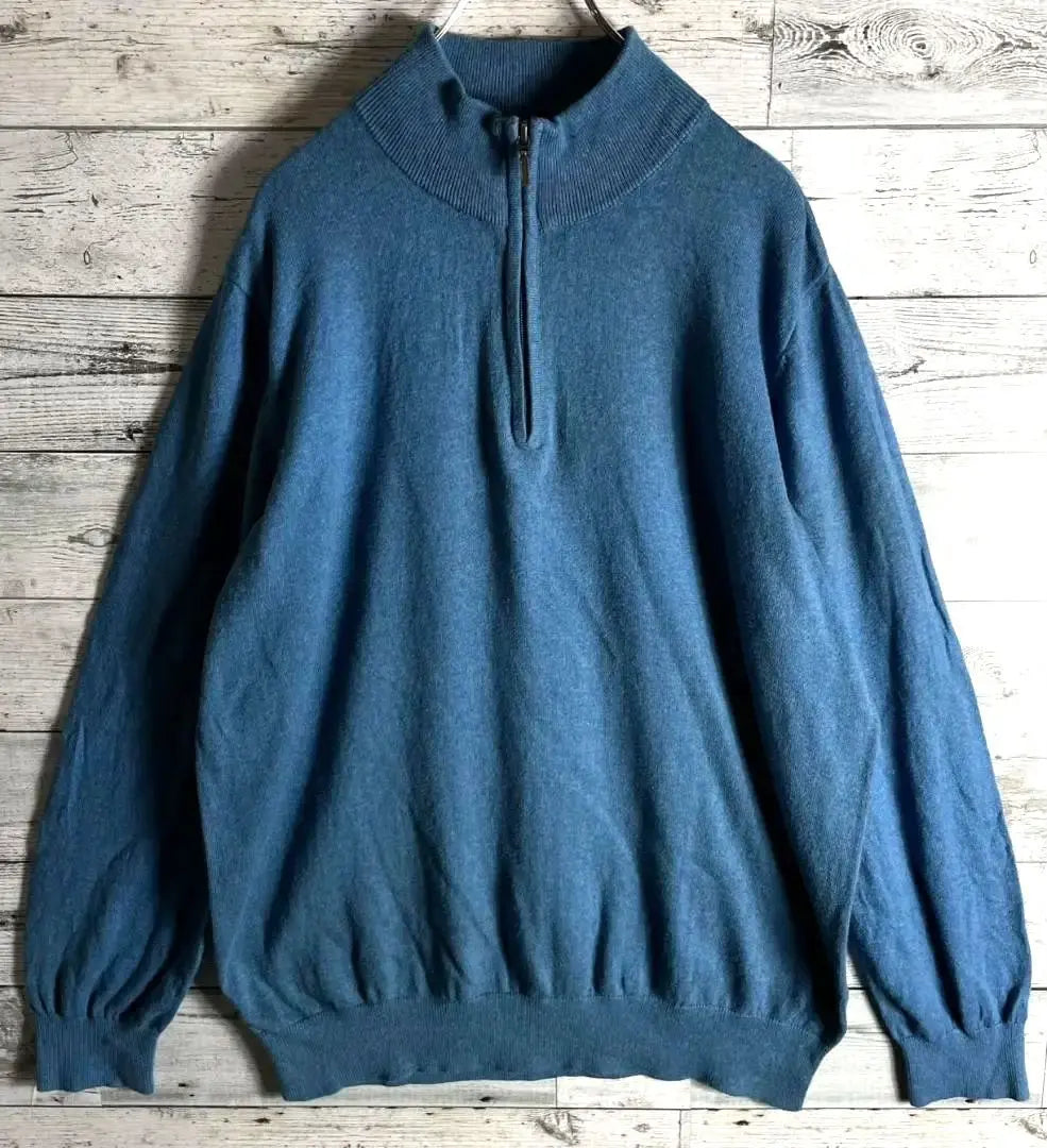 LL Bean Cotton Half Zip Knit Pullover y2k Men's XL