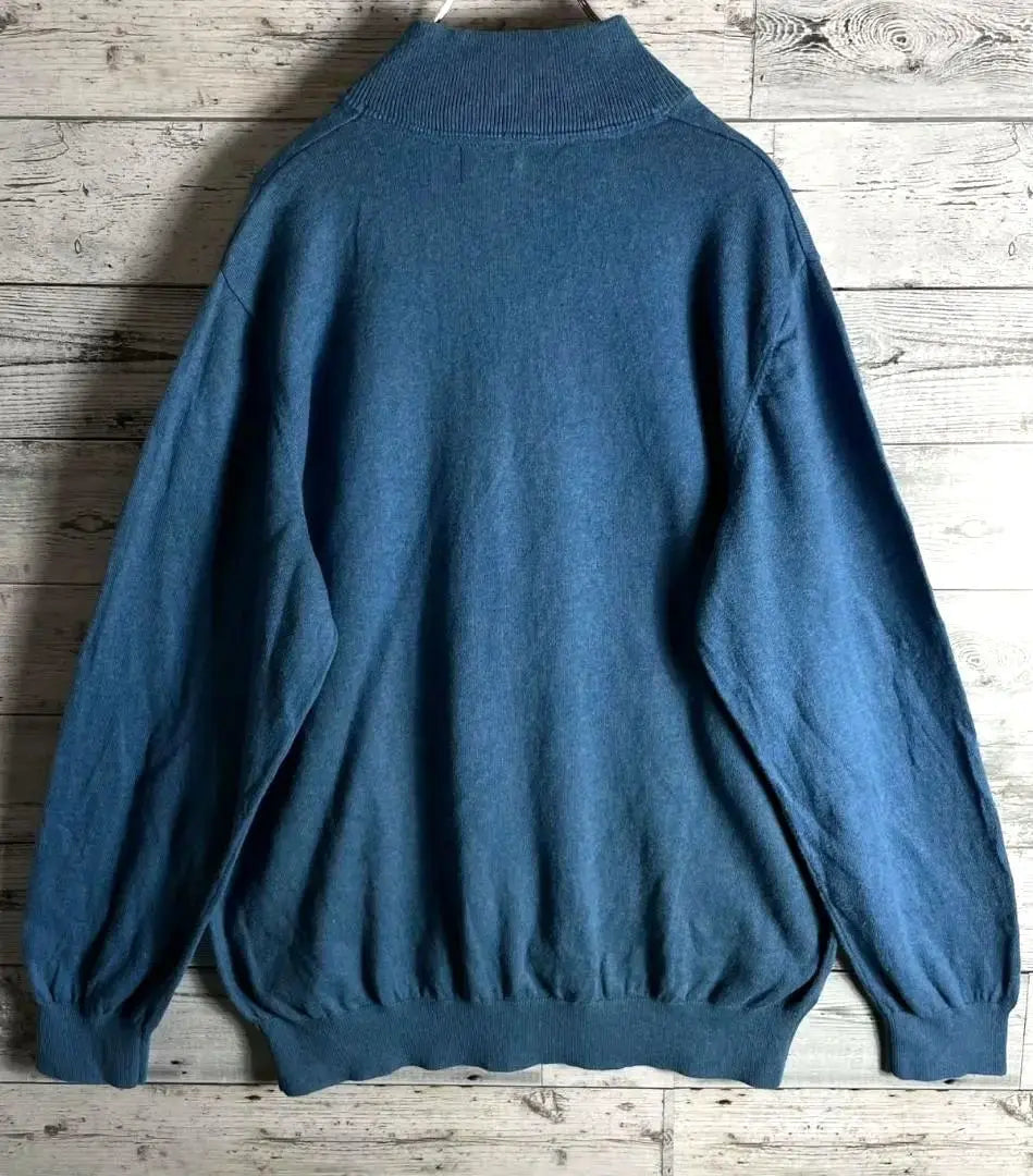 LL Bean Cotton Half Zip Knit Pullover y2k Men's XL