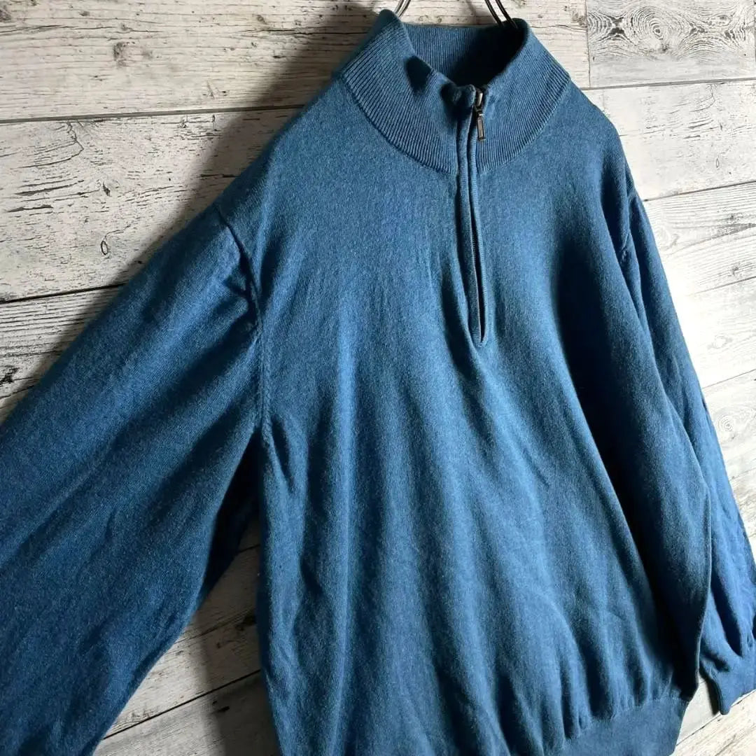 LL Bean Cotton Half Zip Knit Pullover y2k Men's XL