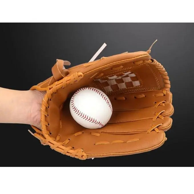 Softball Gloves 12.5 Brown Baseball Soft Catch Ball Gloves Elementary, Junior and Senior High School