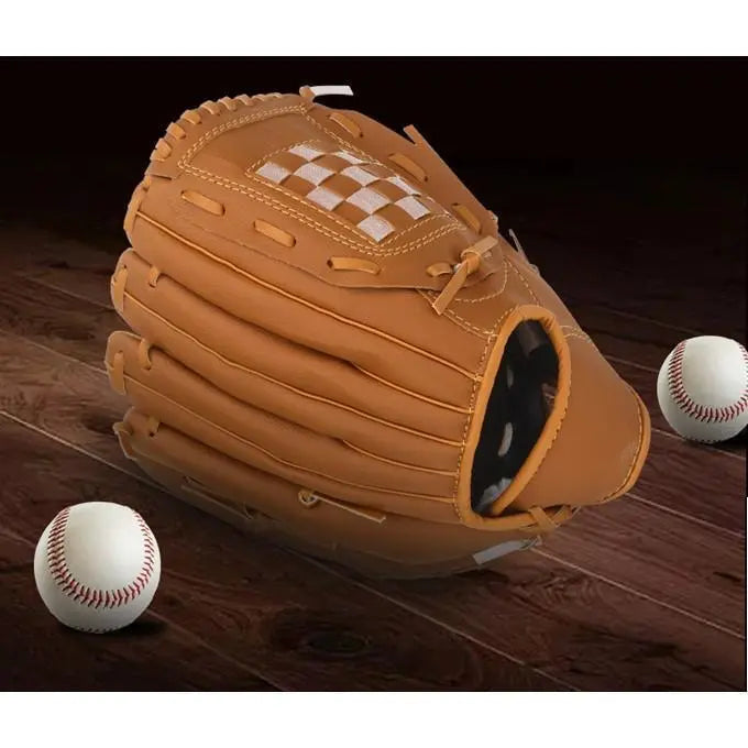 Softball Gloves 12.5 Brown Baseball Soft Catch Ball Gloves Elementary, Junior and Senior High School