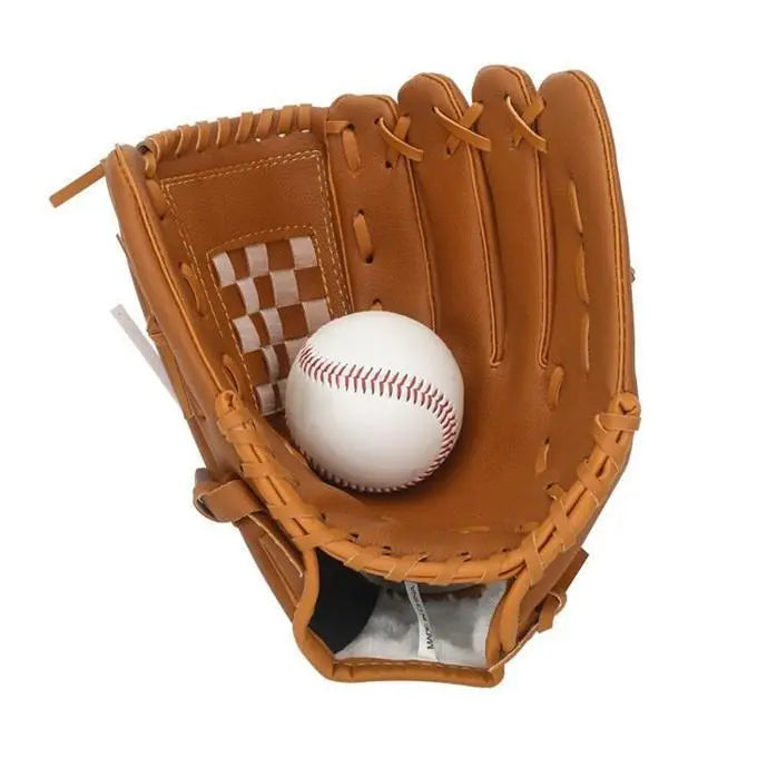 Softball Gloves 12.5 Brown Baseball Soft Catch Ball Gloves Elementary, Junior and Senior High School