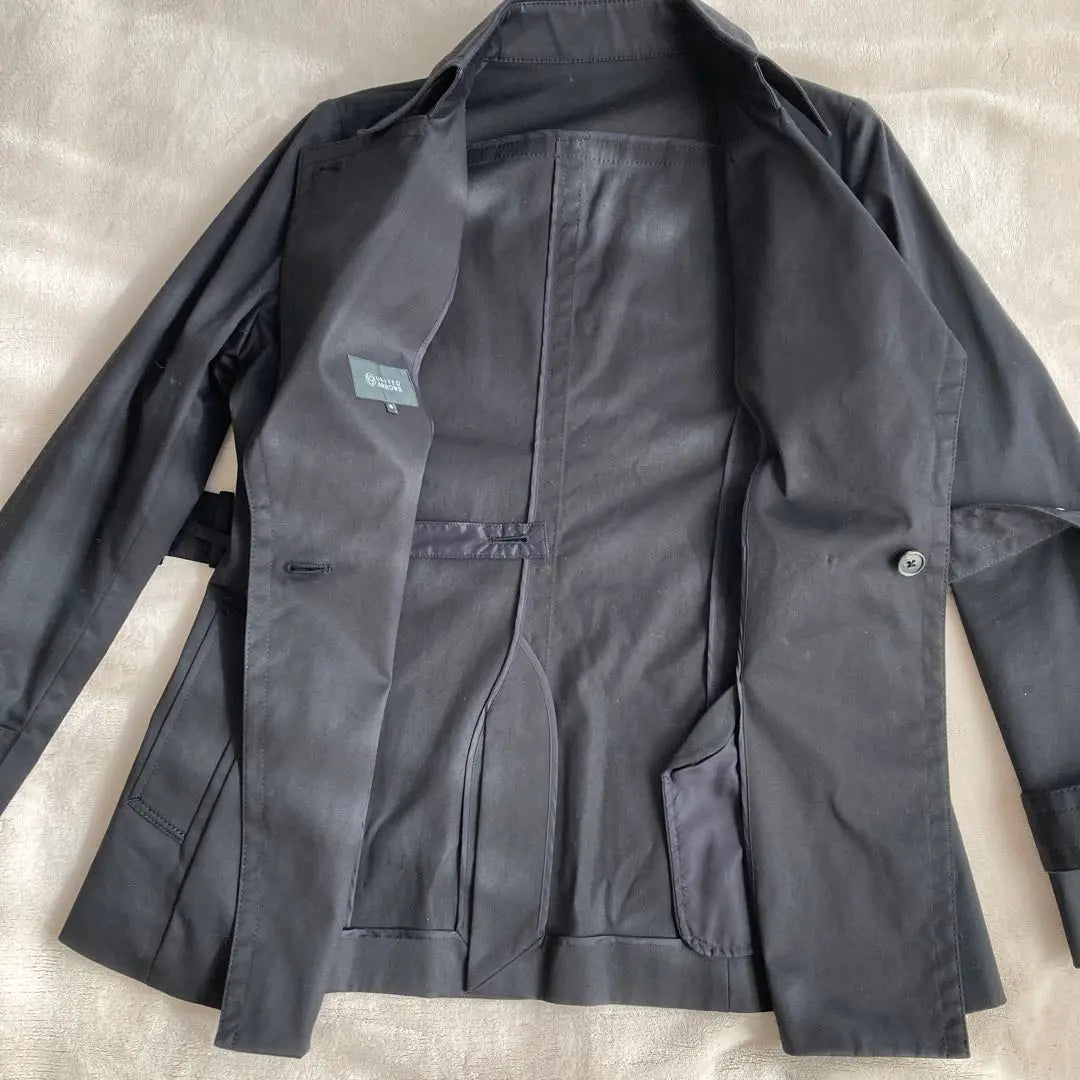 Beautiful United Rose Trench Coat Black M Size