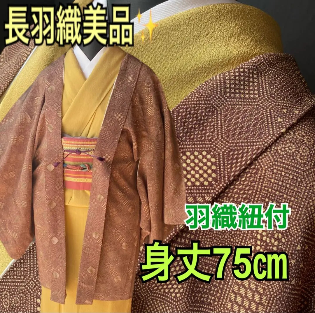 Long haori in a beautiful condition ✨ A stylish haori with a shuke pattern and Edo komon pattern, length 75