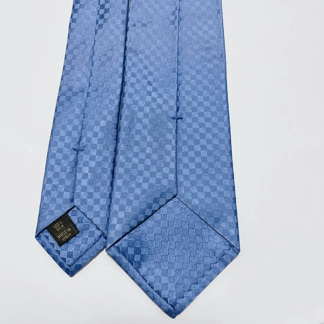 New tag included Louis Vuitton tie high brand Damier pattern logogram glossy