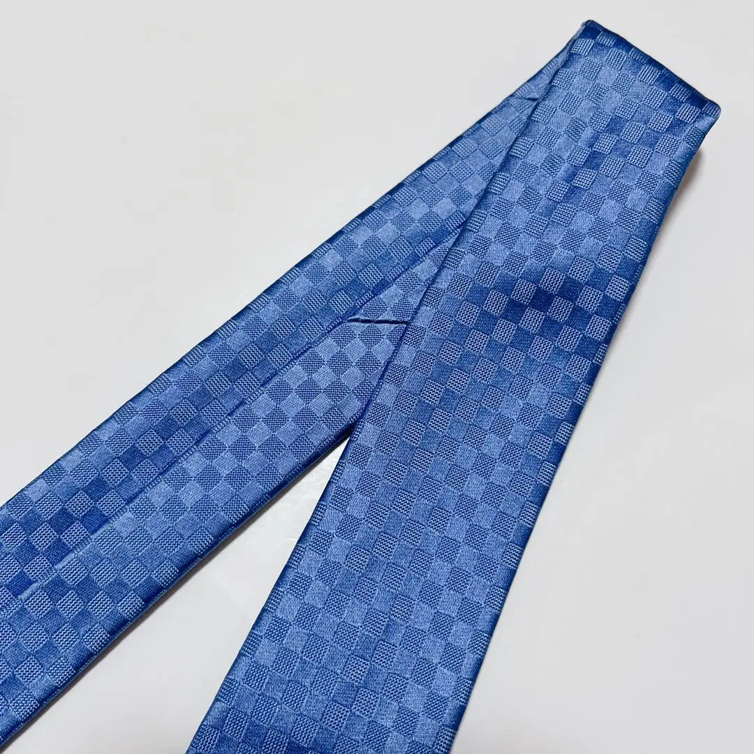 New tag included Louis Vuitton tie high brand Damier pattern logogram glossy