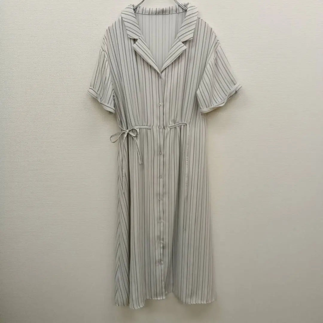 Cecil McBee (M) shirt dress *Knee length *Stripe *Open collar *